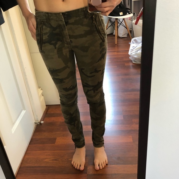 Zara army print skinny jeans with zipper details - Picture 6 of 7
